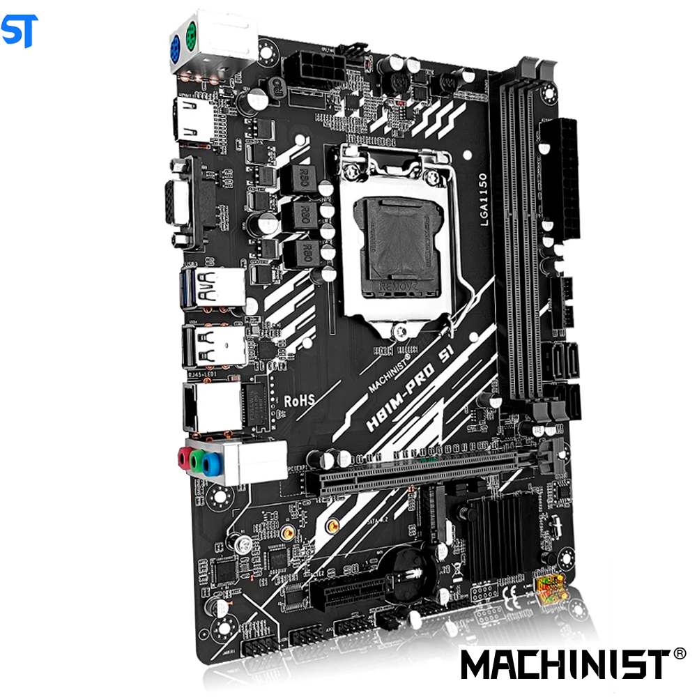 Placa Mãe Machinist Ddr3 LGA 1150 Intel H81M Suporte i3 i5 i7 / Xeon E3 V3 - H81M-PRO S1