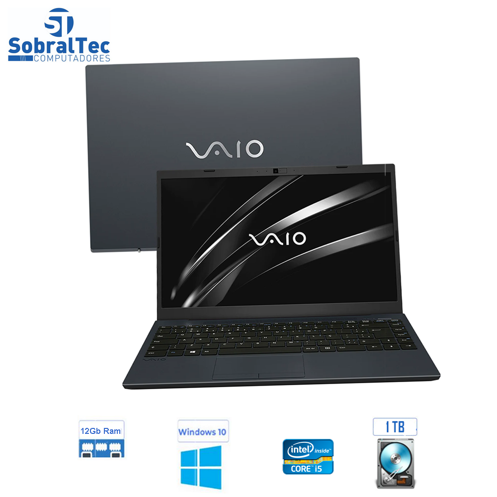 Notebook VAIO Core i5-8250U 12GB 1TB Tela Full HD 14” Linux FE14 VJFE41F11X-B1121H