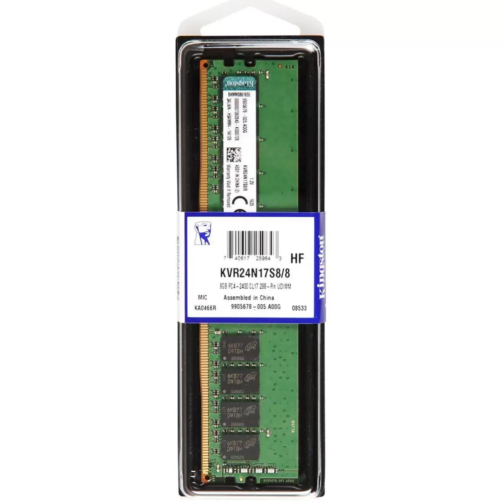 Memória Ram Desktop  8GB 2400MHz DDR4 Kingston - KVR24N17S8/8