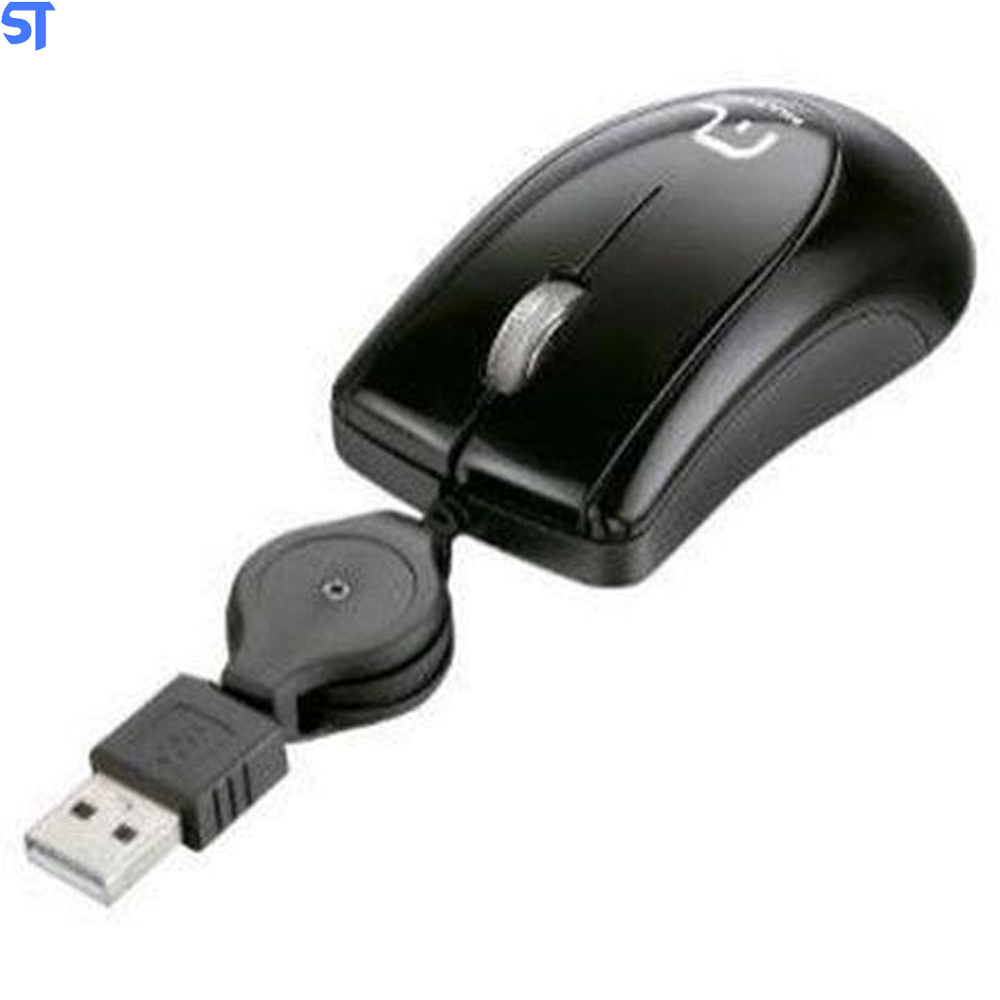 Mouse Retrátil Emborrachado Preto Usb - MO231