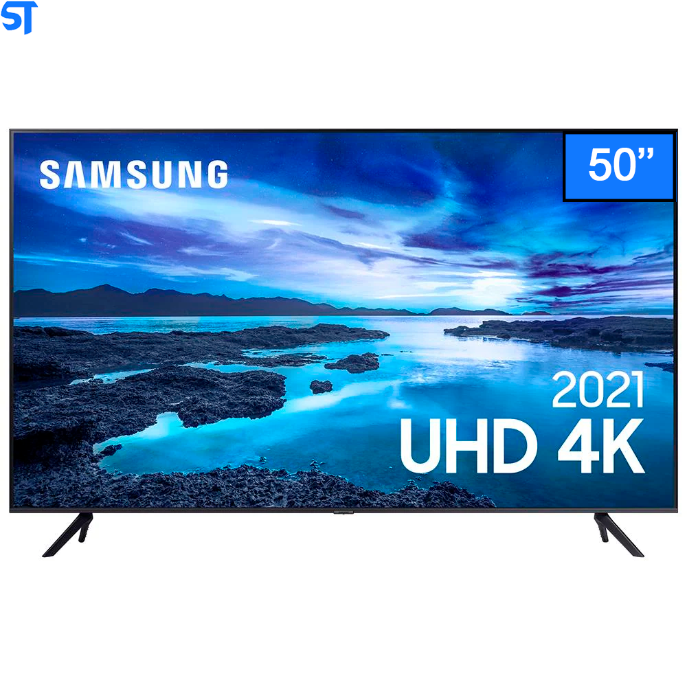 Smart TV Samsung 50 UHD 4K 50AU7700, Processador Crystal 4K, Tela sem limites, Visual Livre de Cabos, Alexa Built In - U