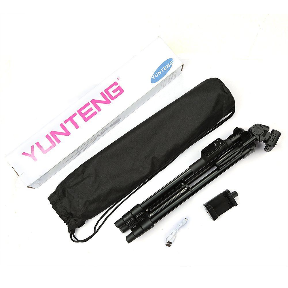 Tripé Ajustável Para Celular E Câmera Yunteng VCT-5208 Com Controle Bluetooth