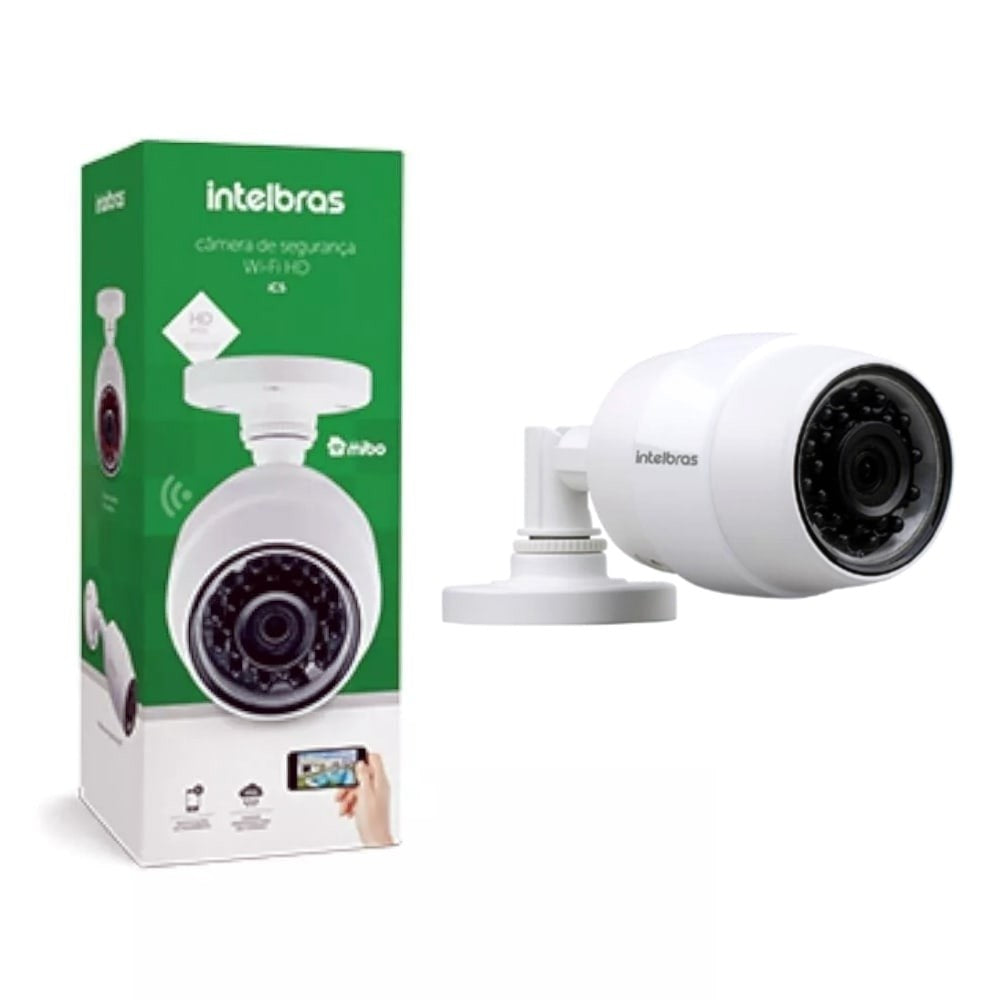 Camera de Seguranca Intelbras Wi Fi HD iC5 Mibo IP 66 Resistente à ChuvaInfravermelho 30 Metros