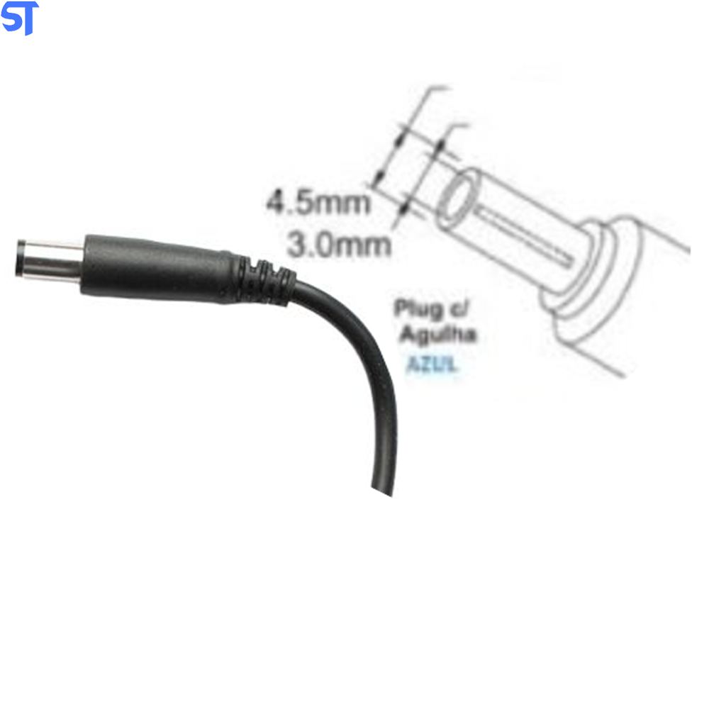 Fonte Ultrabook Dell 19v 3.34a 65W  Dell Inspirion -XPS 12/13 -Plug 4.5x3.0