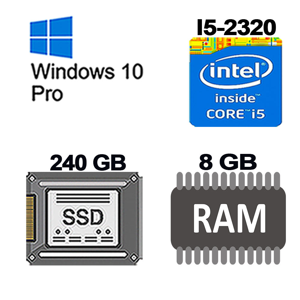 Computador Core i5 2320, SSD 240GB, Memória Ram 8GB, Gab MT-32BK, Windows 10