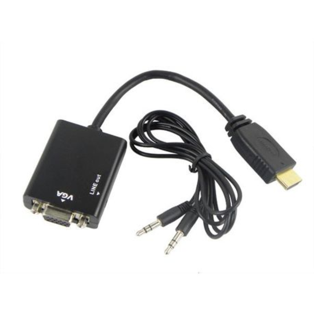 Conversor HDMI Para VGA Cabo 11Cm ECooda EX-2718 Com Audio