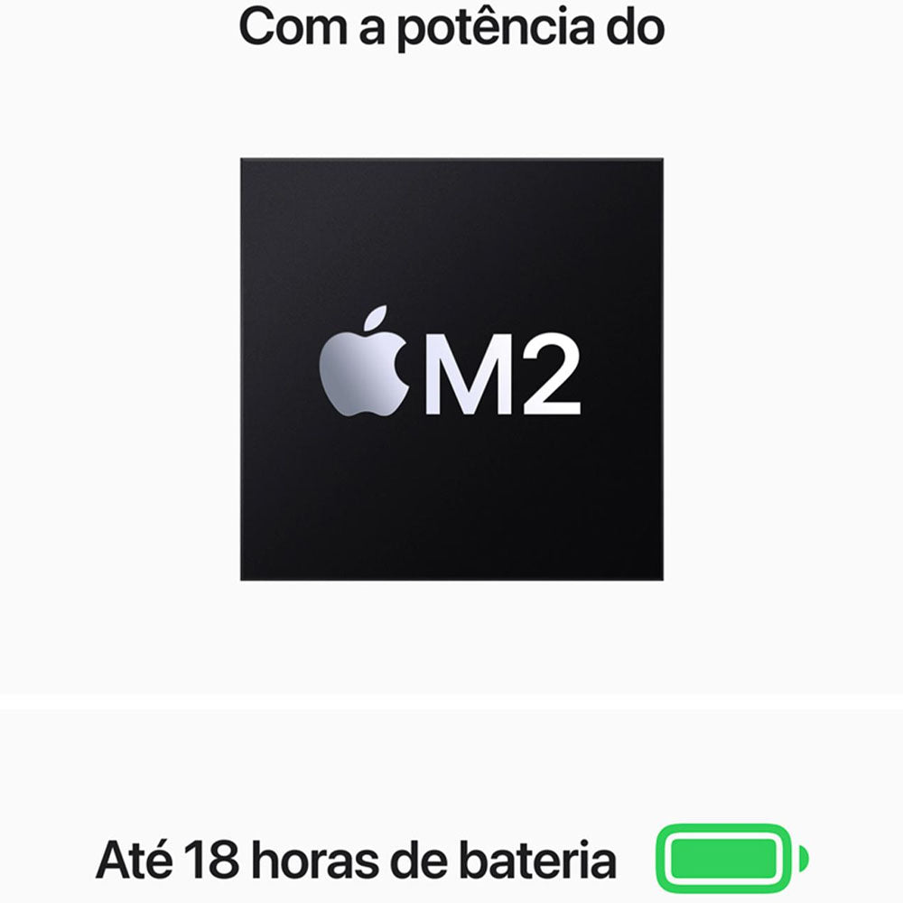 Notebook Apple MacBook Air MLY33BZ  256 GB SSD Tela 13.6  Chip M2 CPU Oito Núcleos e GPU Oito Núcleos, -  Meia Noite