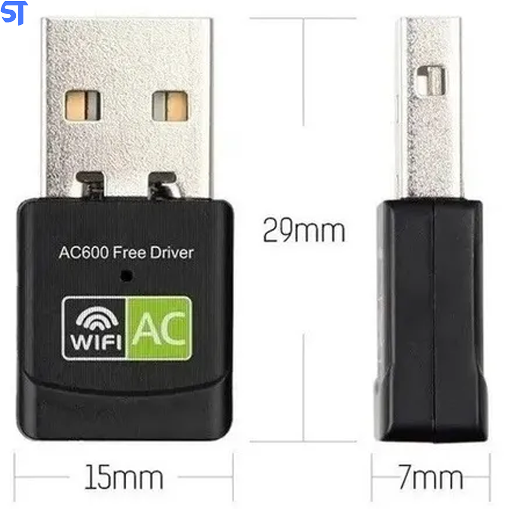 Adaptador Wifi Usb 2.0 Dual Band 2.4 e 5ghz 600 Mbps - Easyidea- Preto