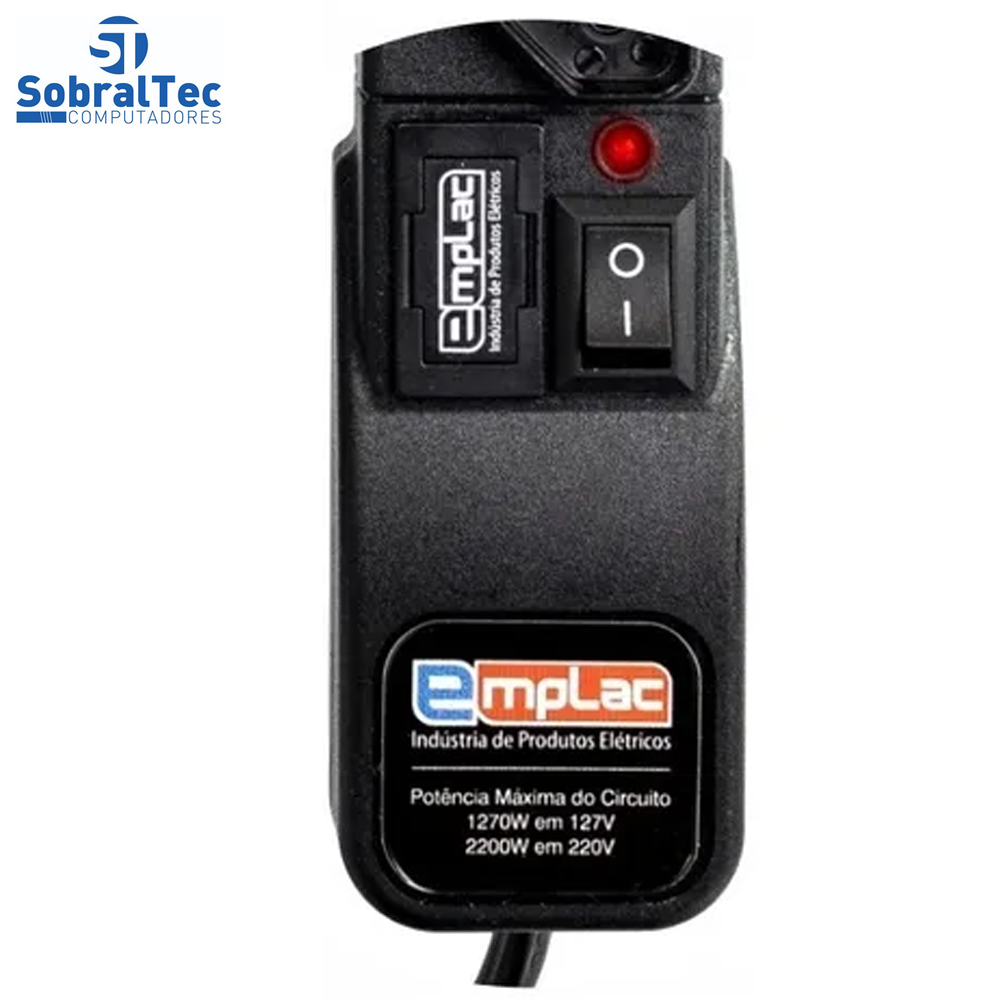 Protetor Eletrico Super Premium 6 Tomadas 3 Metros Emplac