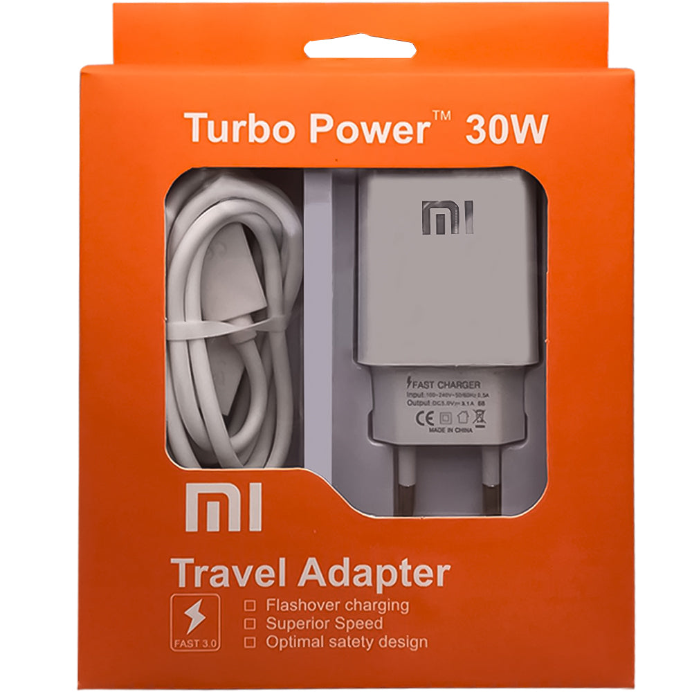Carregador Rápido Turbo Power Tipo C Mi 30W 3.1A