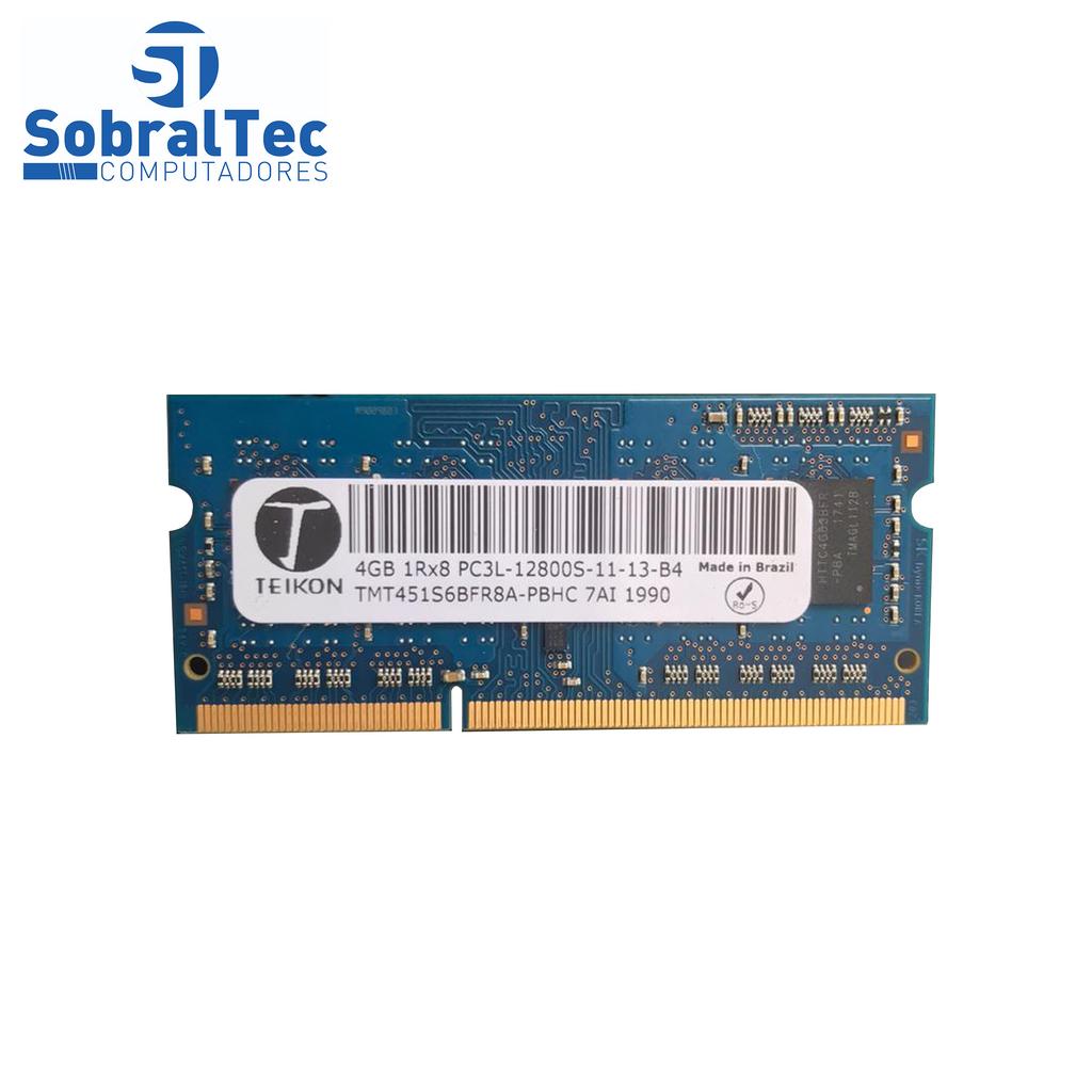 Memória Notebook 4 Gb Ddr3 Teikon PC3L-12800S-11-13-B4