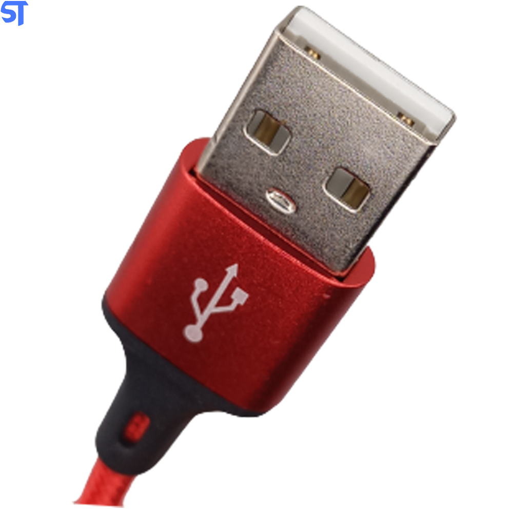 Cabo Tipo C Trançado Em Nylon Tubo 1 Metro Inova- Vermelho