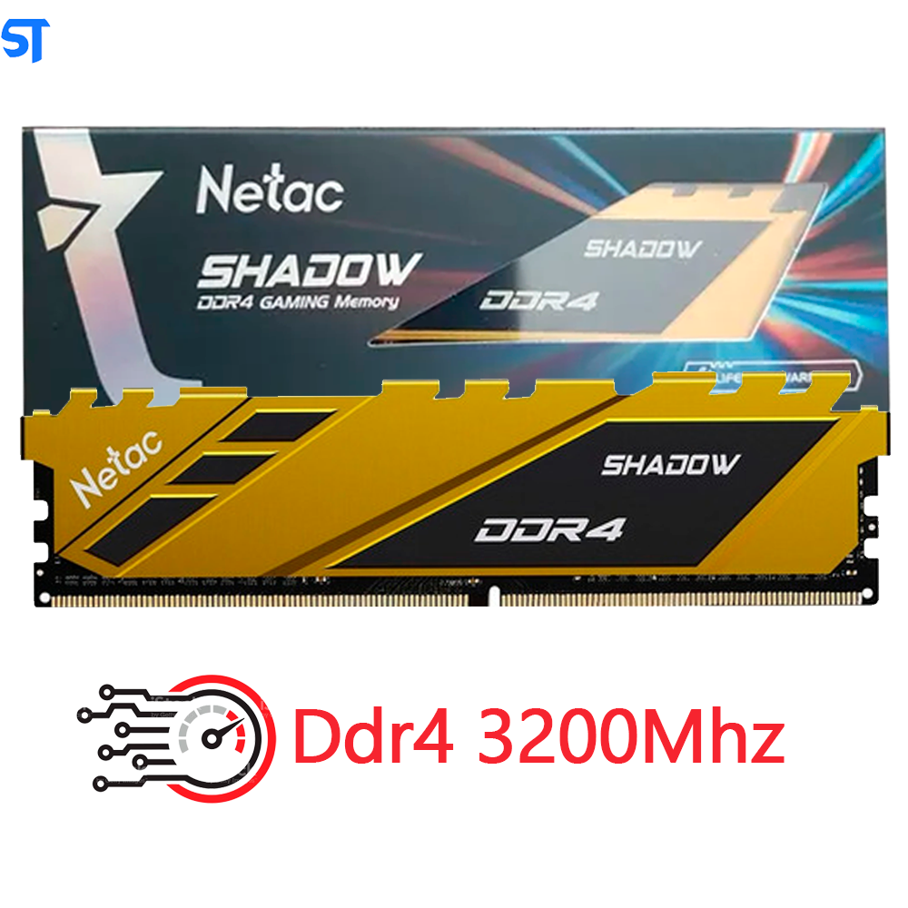Memória Ram Gamer Desktop 16GB 3200MHz DDR4 Shadow- Amarelo