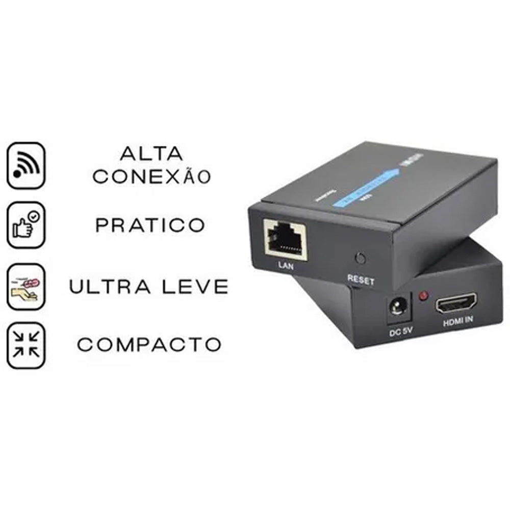 Extensor Hdmi 60 Metros X Rj45 Cat5e/cat-6 3d 1080p Full Hd