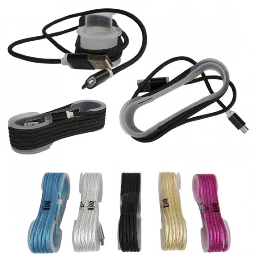 Cabo Usb x Micro USB V8 Trançado Para Celular Cores Variadas