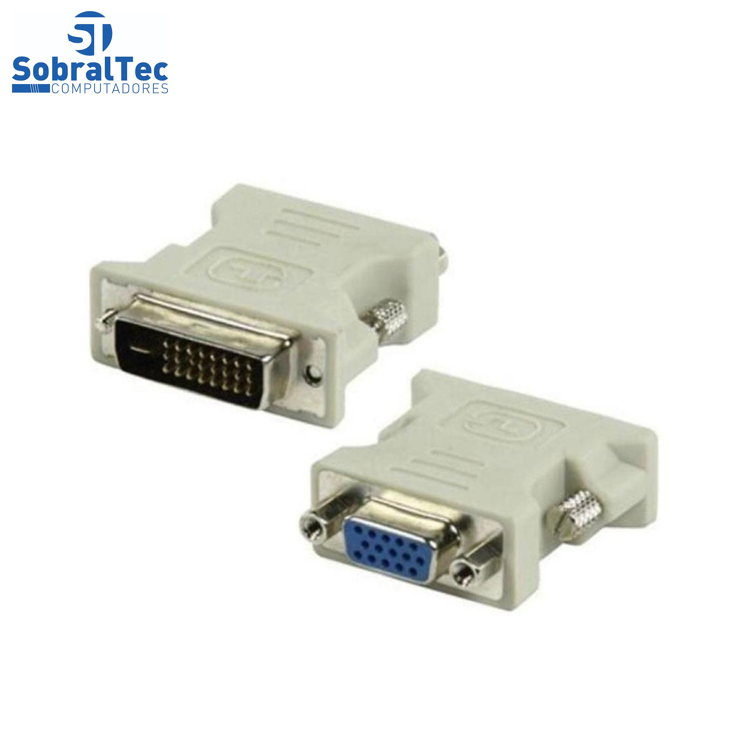 Conversor DVI 24+1 Macho Para VGA Fêmea Branco