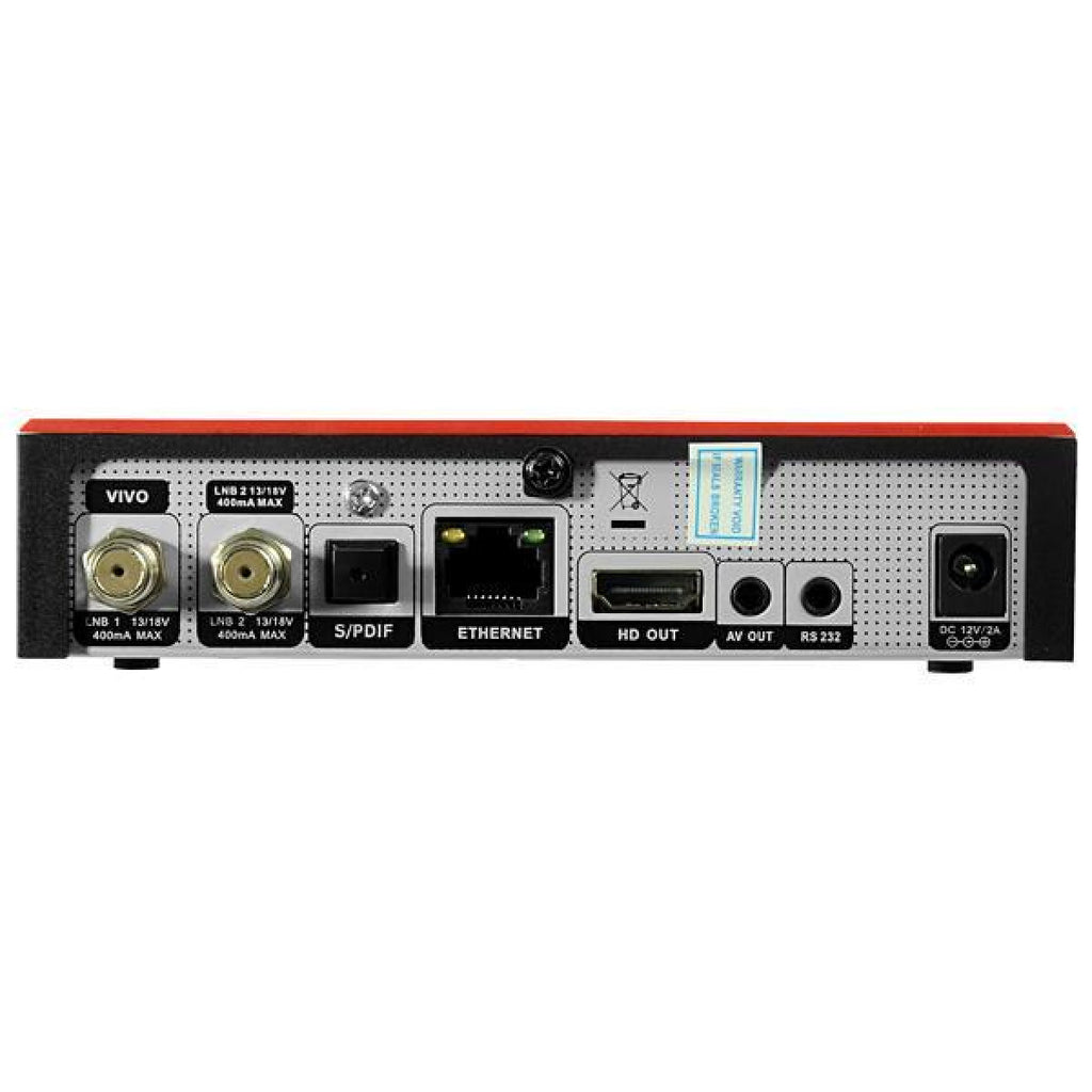 Receptor Fta Audisat Huracan K20 Full HD Acm 2 LNB Wi-Fi HDMI - Preto Vermelho