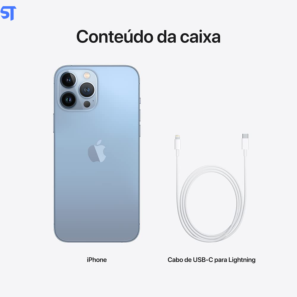 iPhone 13 Pro Max Apple (512GB) Azul Sierra, Tela de 6,7”, 5G e Câmera Pro de 12 MP