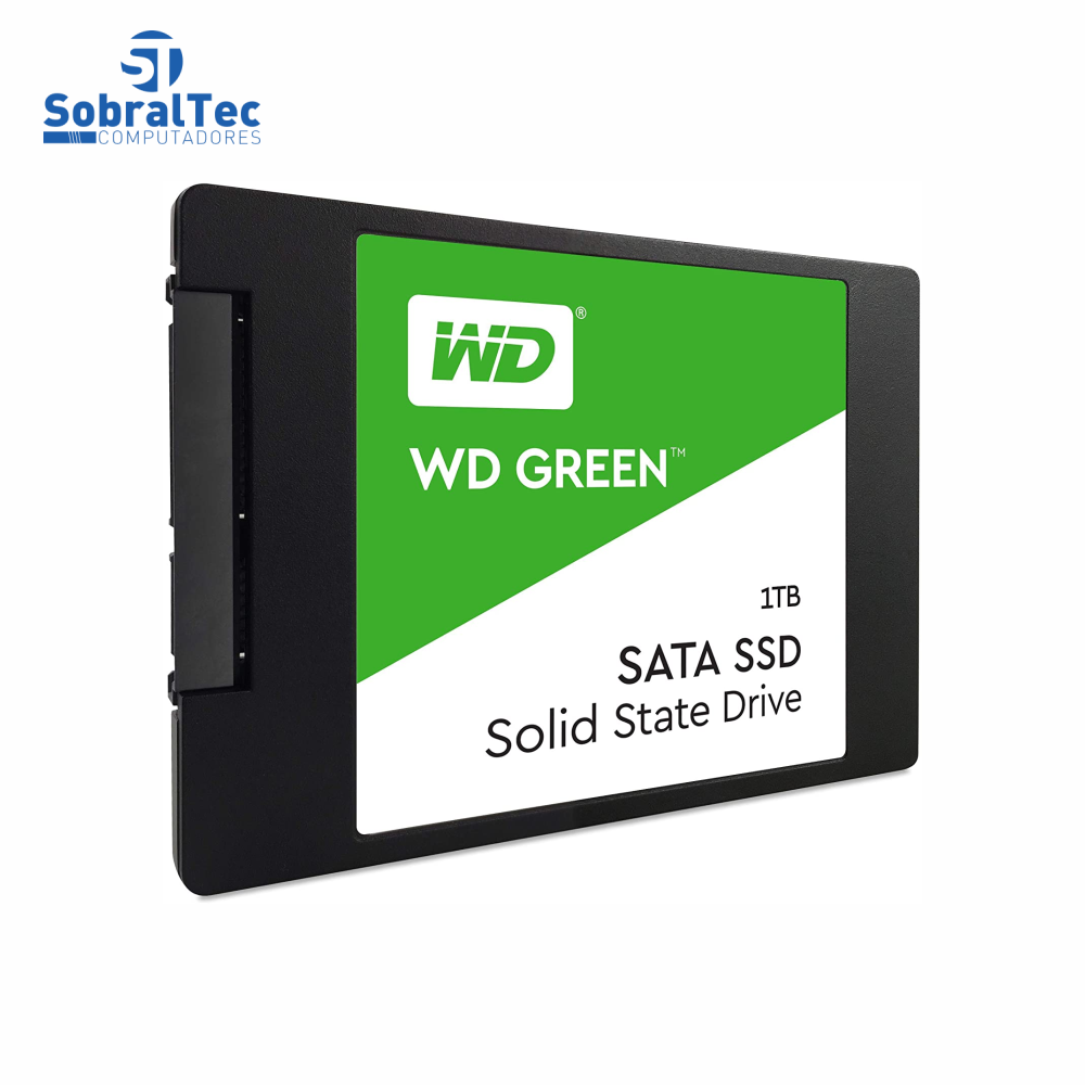 HD SSD WD Green 1TB SATA Leitura 545Mbps Gravação 430Mbps Western Digital WDS100T2G0A