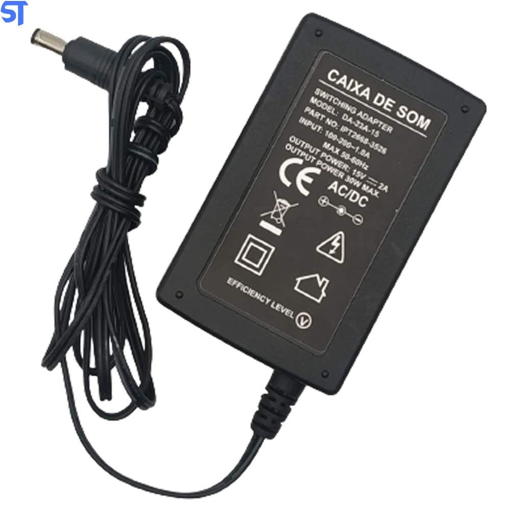 Fonte de Alimentação 15V- 2A Para Caixa de Som - Switching Adapter