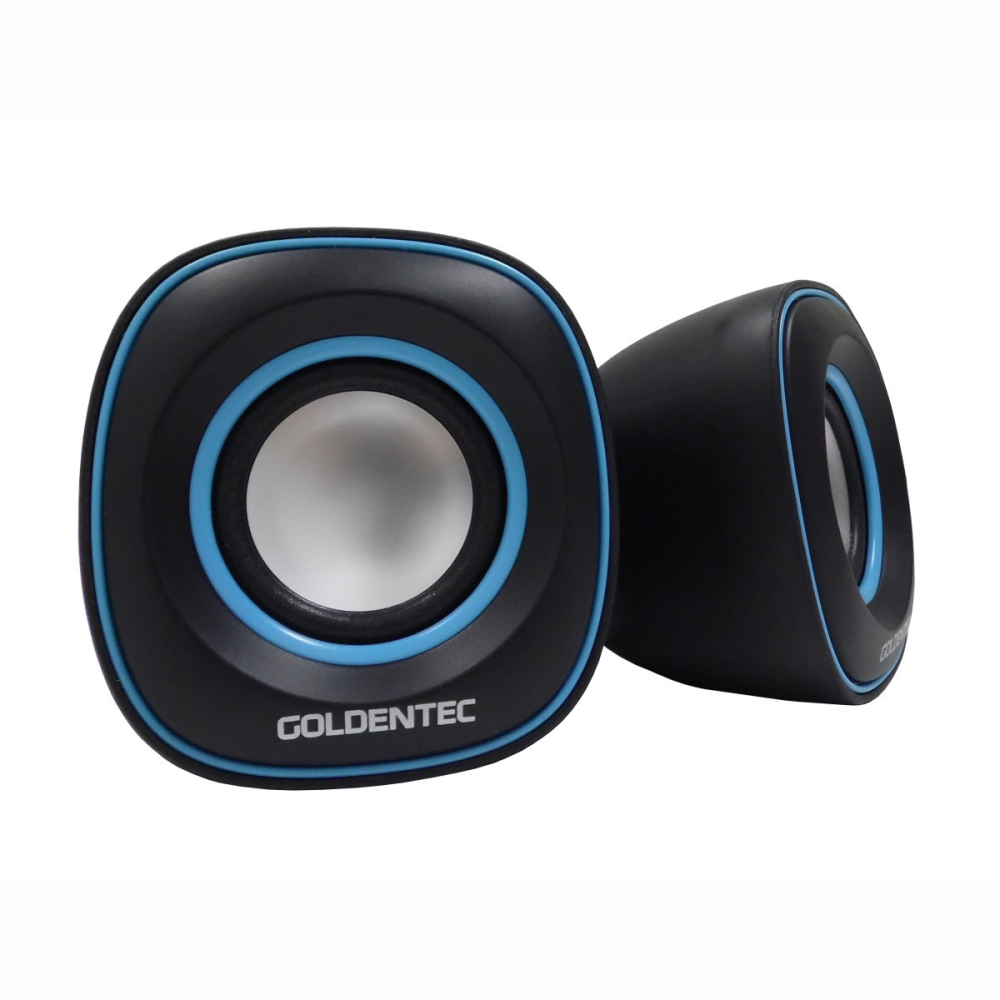 Caixa De Som 6.0W RMS 60 dB GT Sound 2.0 Goldentec 26365- Preto com Azul
