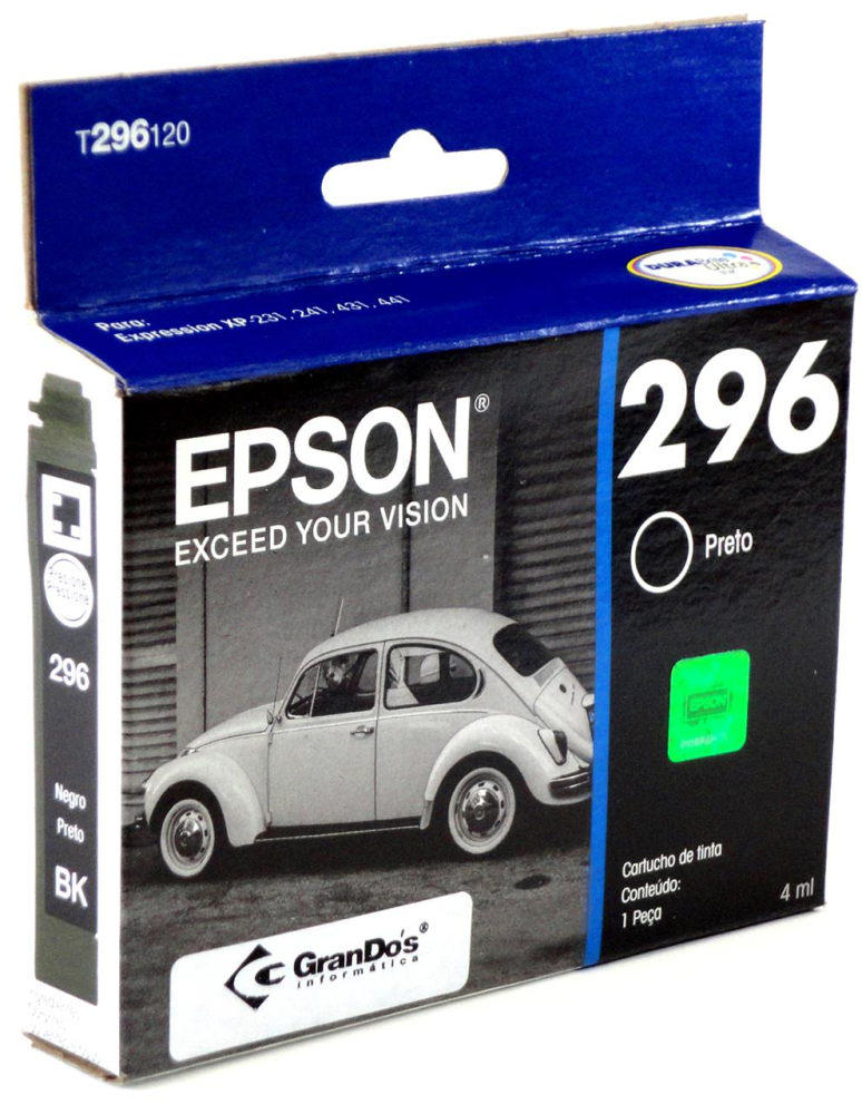 Cartucho de Tinta Epson 296 Preto 130 Paginas T296120 BR