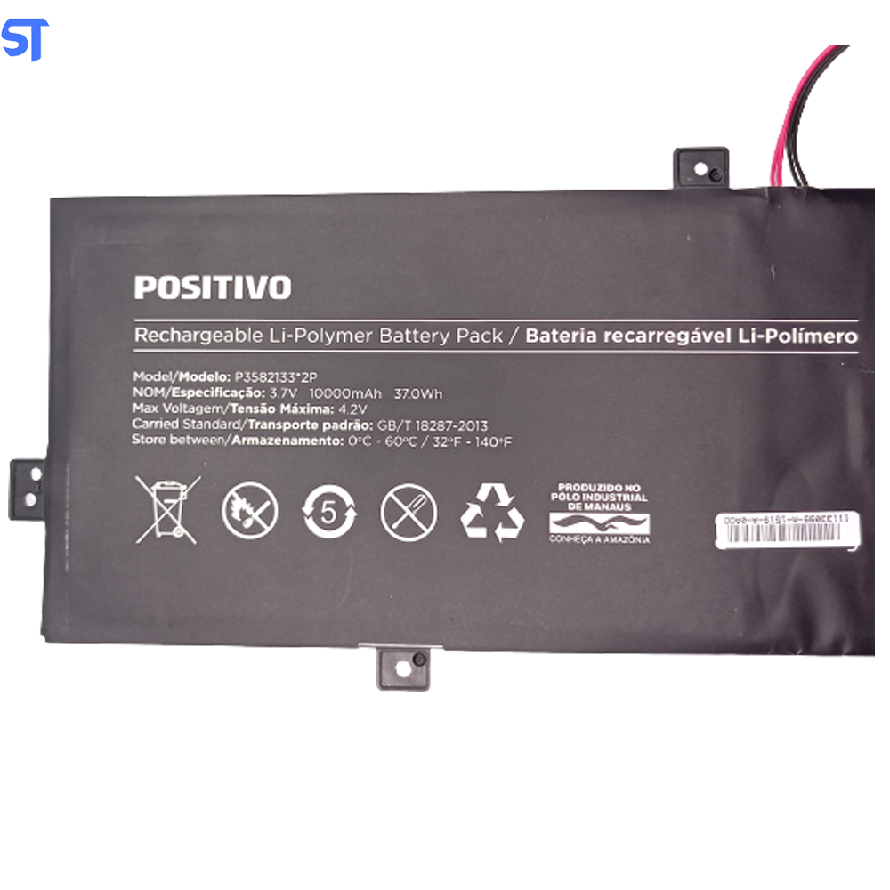Bateria Positivo 3.7V 10000mAh 37.0Wh - P3582133*2P - Seminova