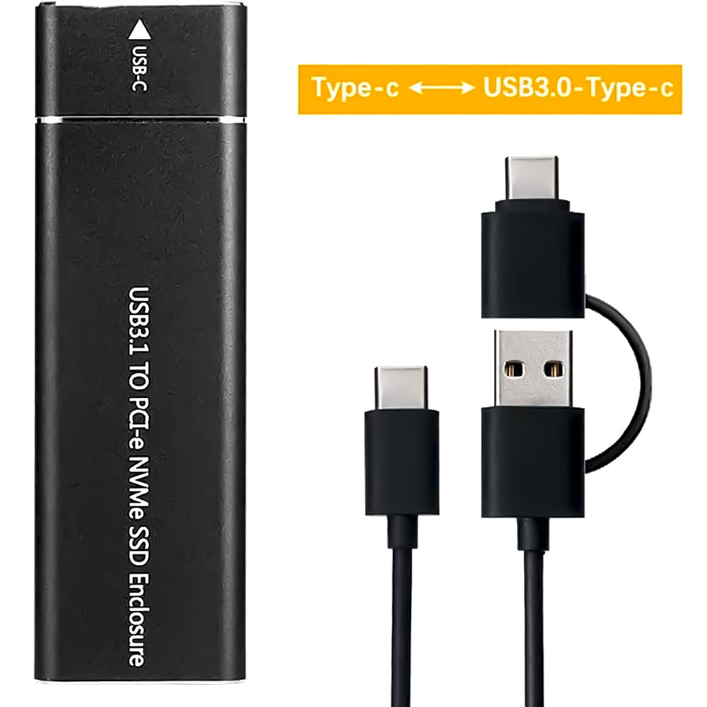 Case Externa Portatíl Para HD SSD M.2 Nvme USB 3.1 Em Alumínio Com Adaptador USB-C - SHL-R320