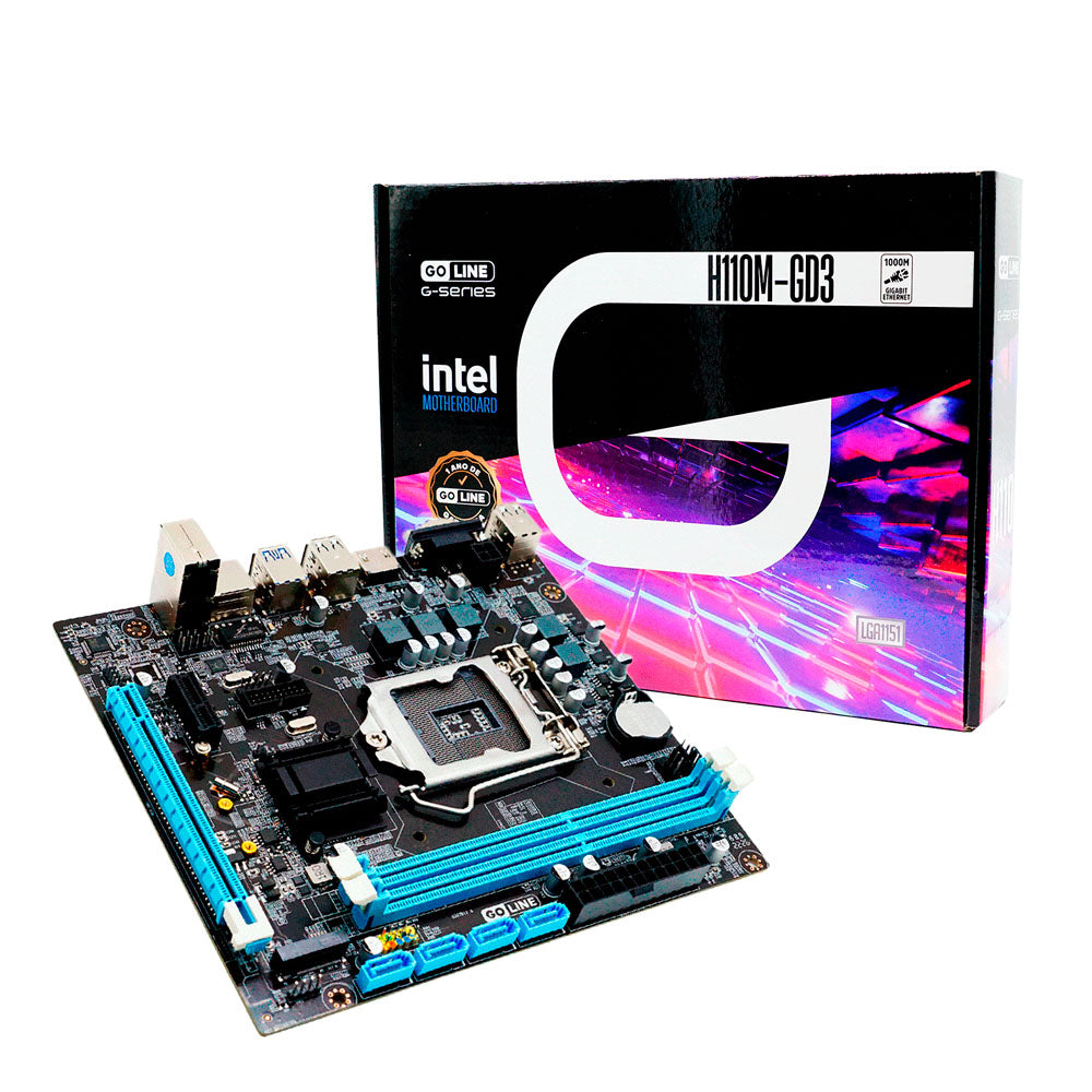 Placa Mãe Goline H110 H110M-GD3 Socket 1151 / DDR3 /Para 6 a 9 Geração intel / Gigabit