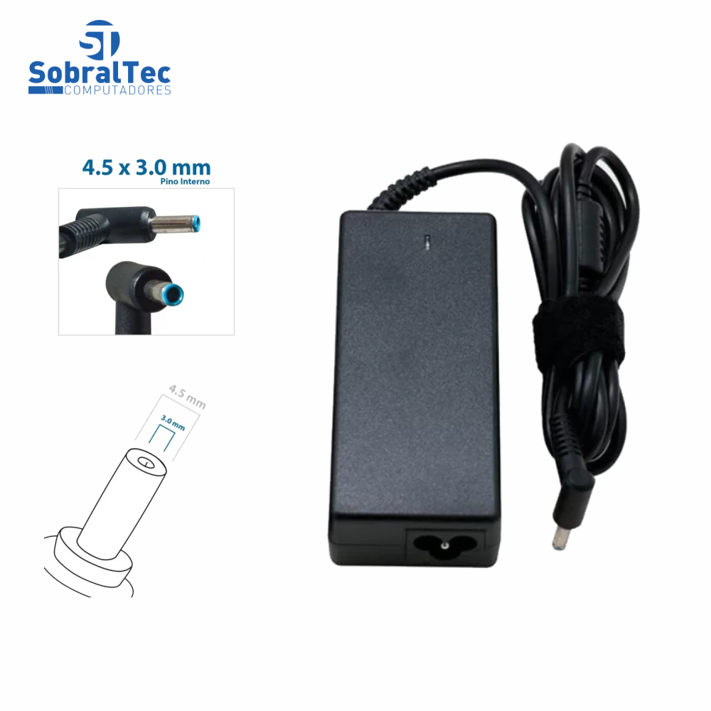 Fonte Notebook Compatível Com  Dell XPS 19.5V 2.31A 45W Plug 4.5 x 3.0Mm