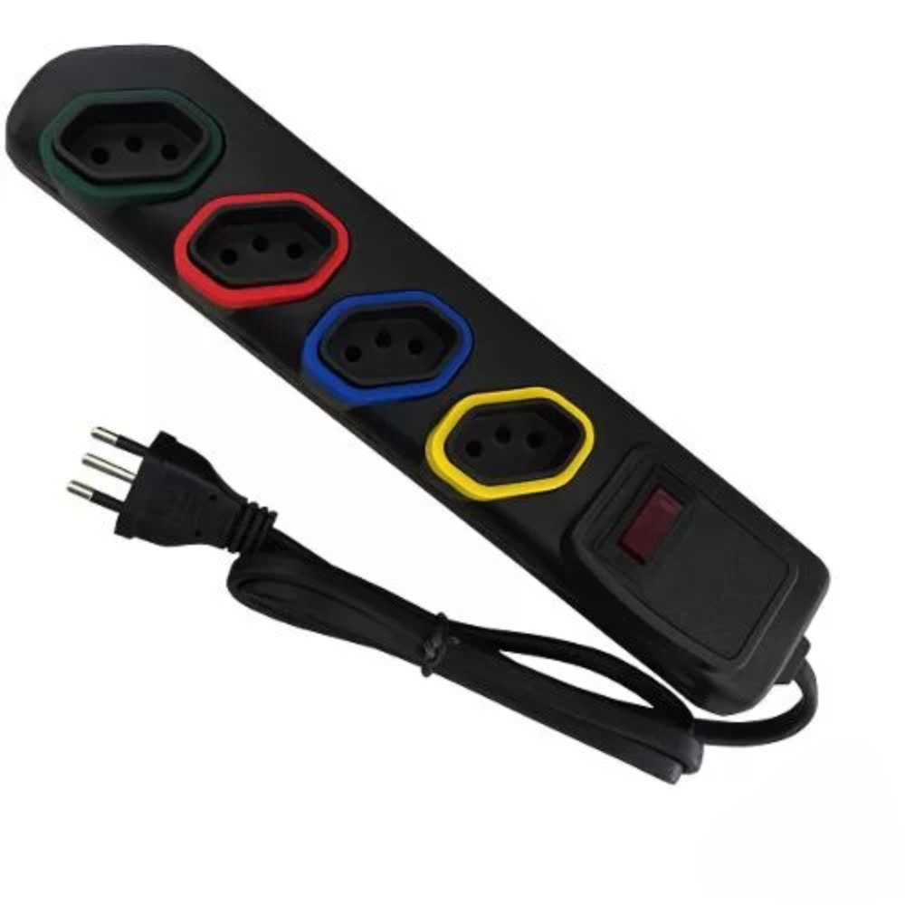 Filtro De Linha Bivolt 4 Tomadas Chave Disjuntora 1,5m - Multitoc