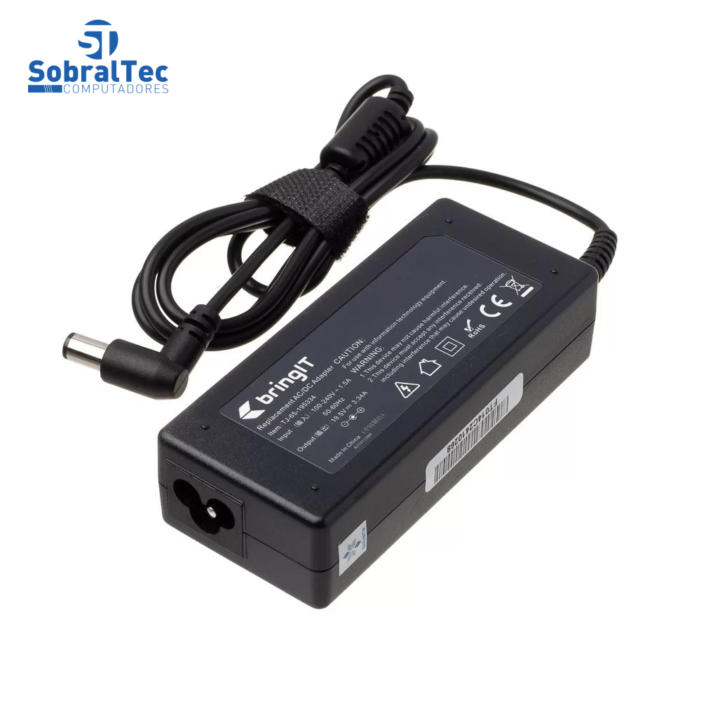 Fonte Notebook Compativel Com Dell - 19.5V 3.34A 65W - 7.4Mmx5.0Mm - Agulha Pa-12