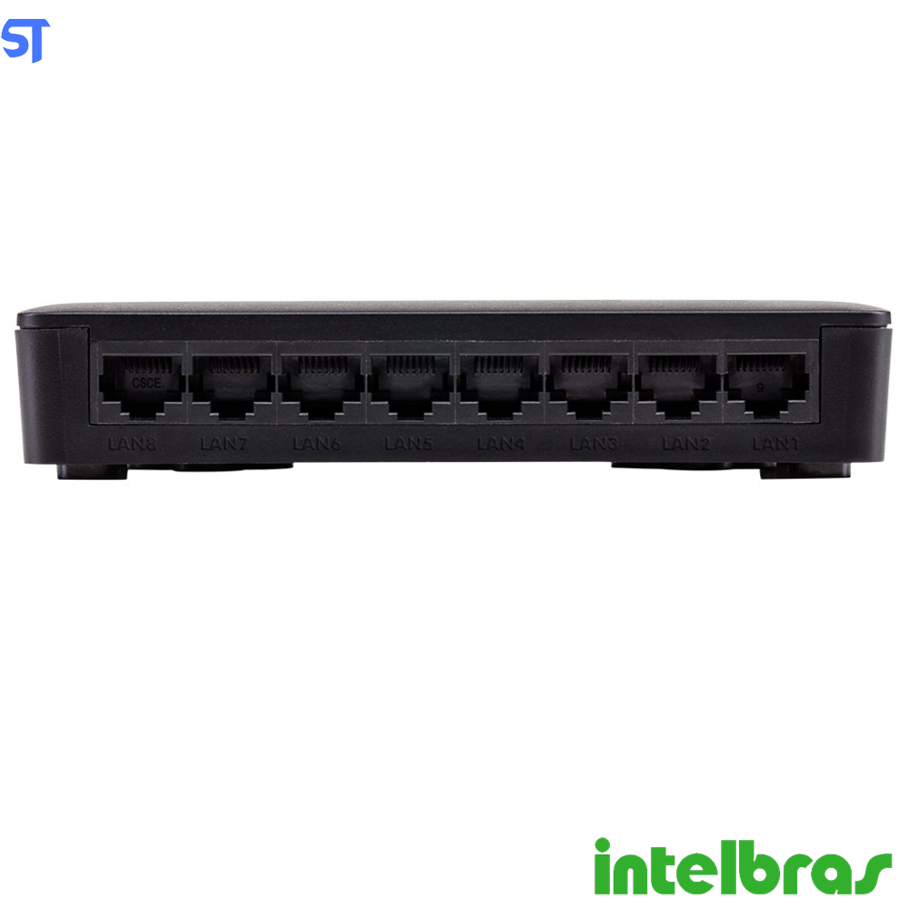 Switch 8 Portas Intelbras Fast Ethernet Poe Passivo Qos Sf 800 Q+ 10/100mbps