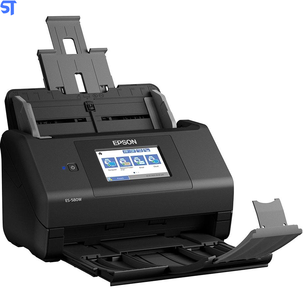 Scanner De Mesa Epson WorkForce ES-580W, Duplex Colorido, Capacidade 100 Folhas, USB, Bivolt, Preto - B11B258201