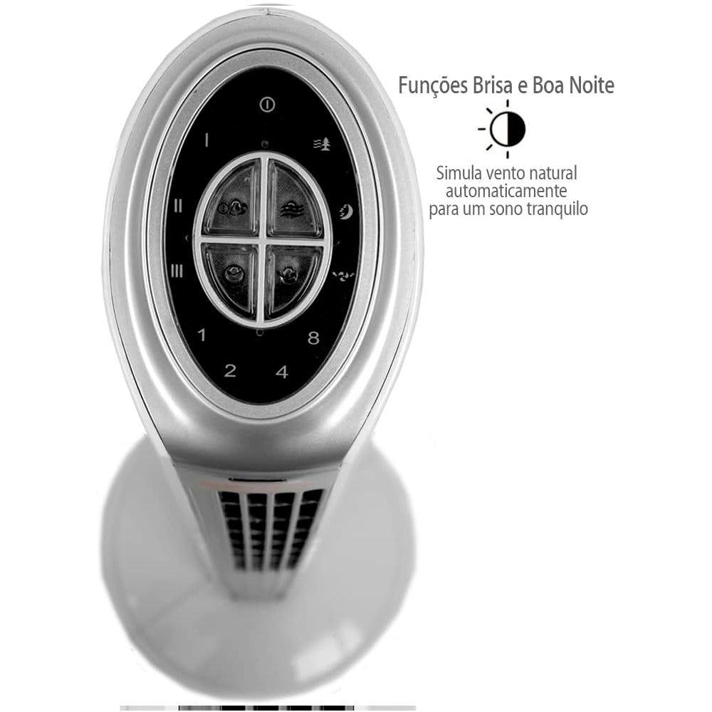 Ventilador Torre Spirit Maxximos Elegant Ts1200 Branco Prata 220V