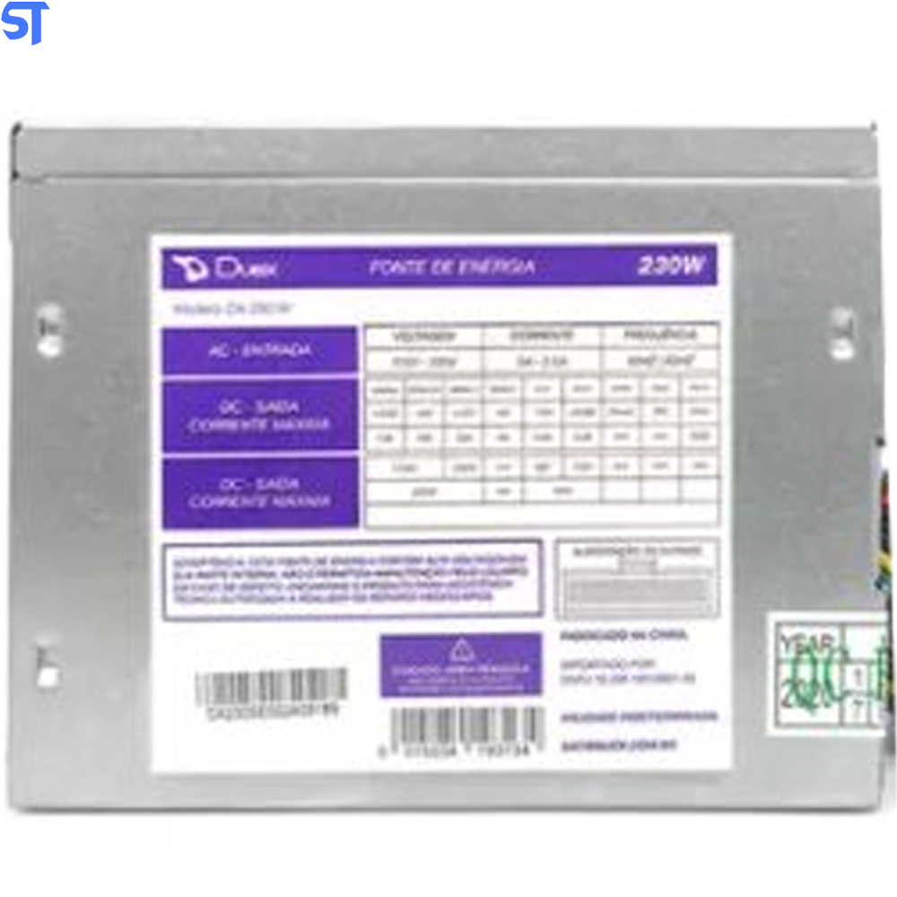 Fonte de Alimentação 230w Sem Cabo Sem Caixa (DX 230se) - Duex
