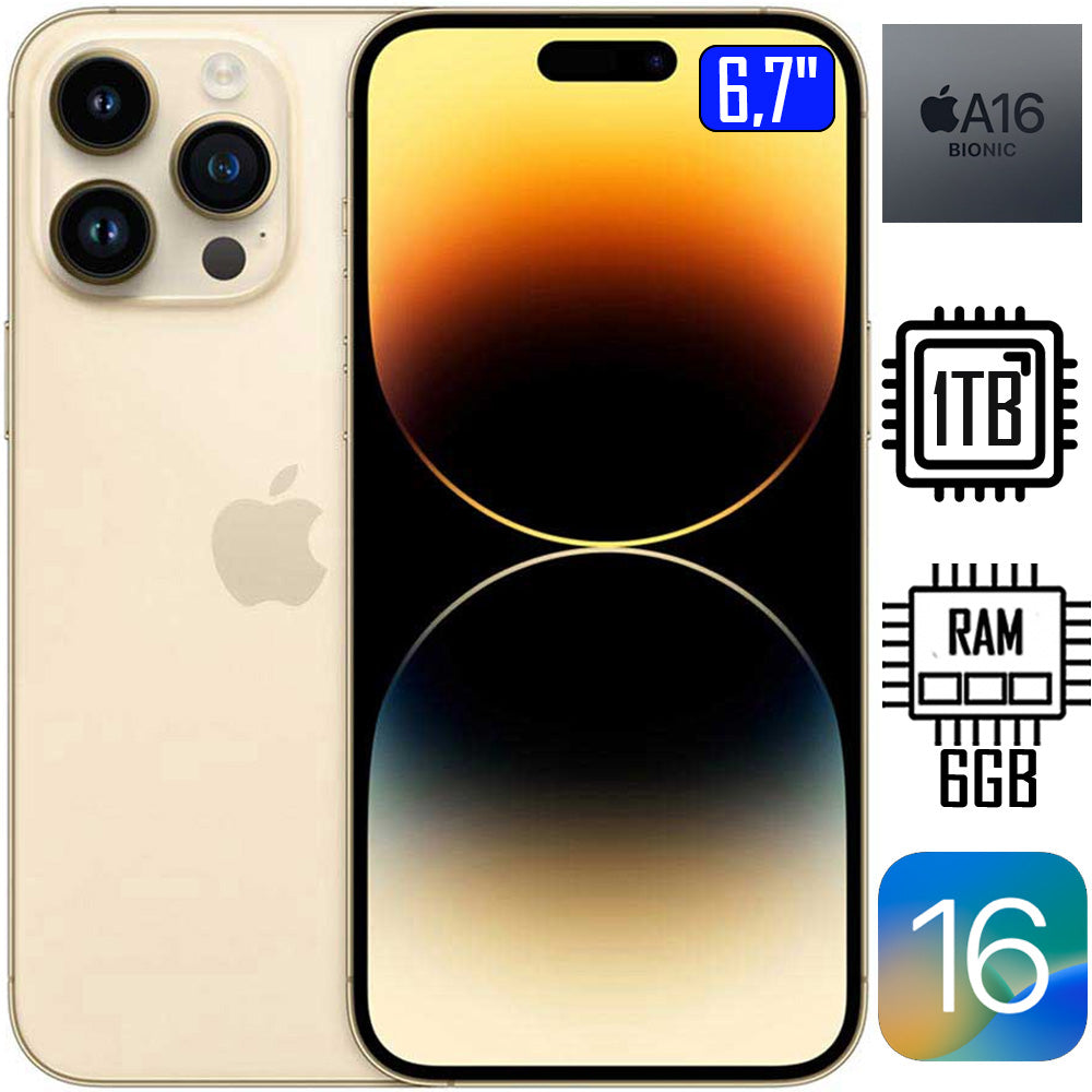 iPhone 14 Pro Max Apple (1TB) Dourado, Tela de 6,7