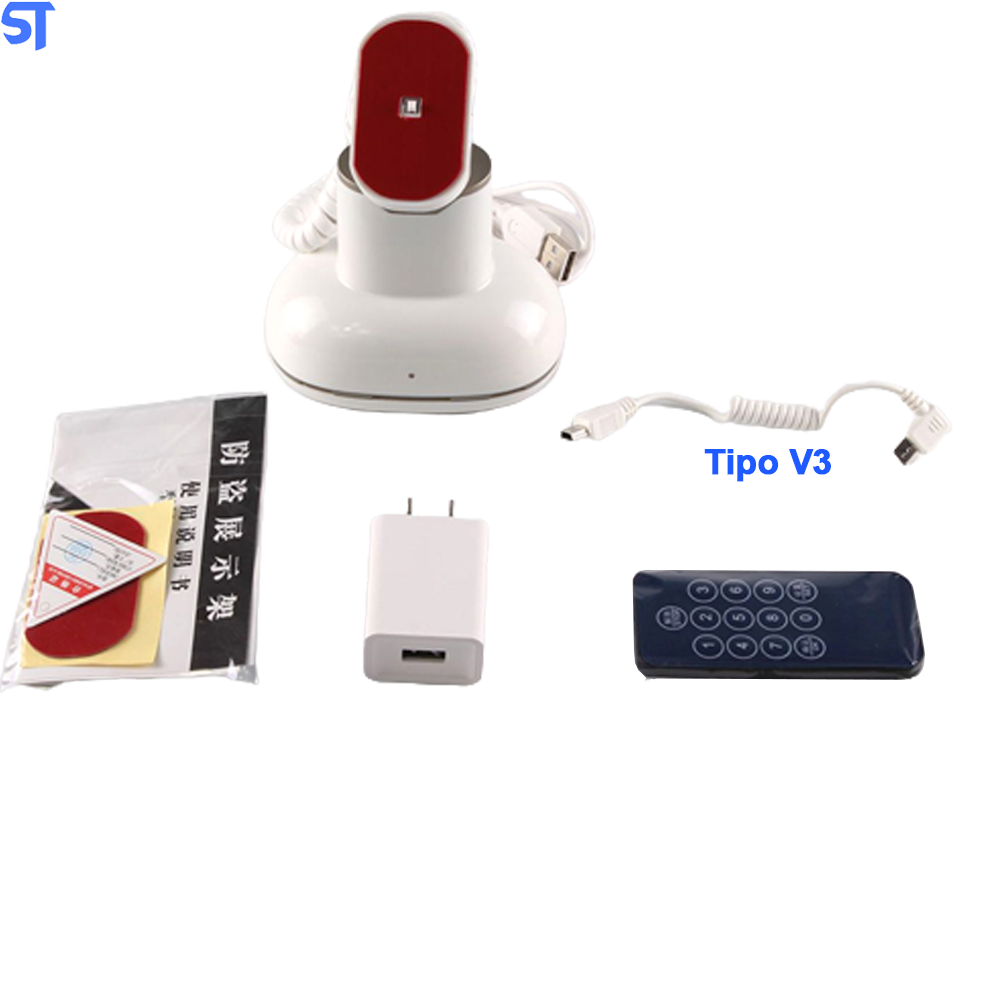 Suporte Expositor Tipo V3 Anti Furto Com Alarme Para Celular TS117