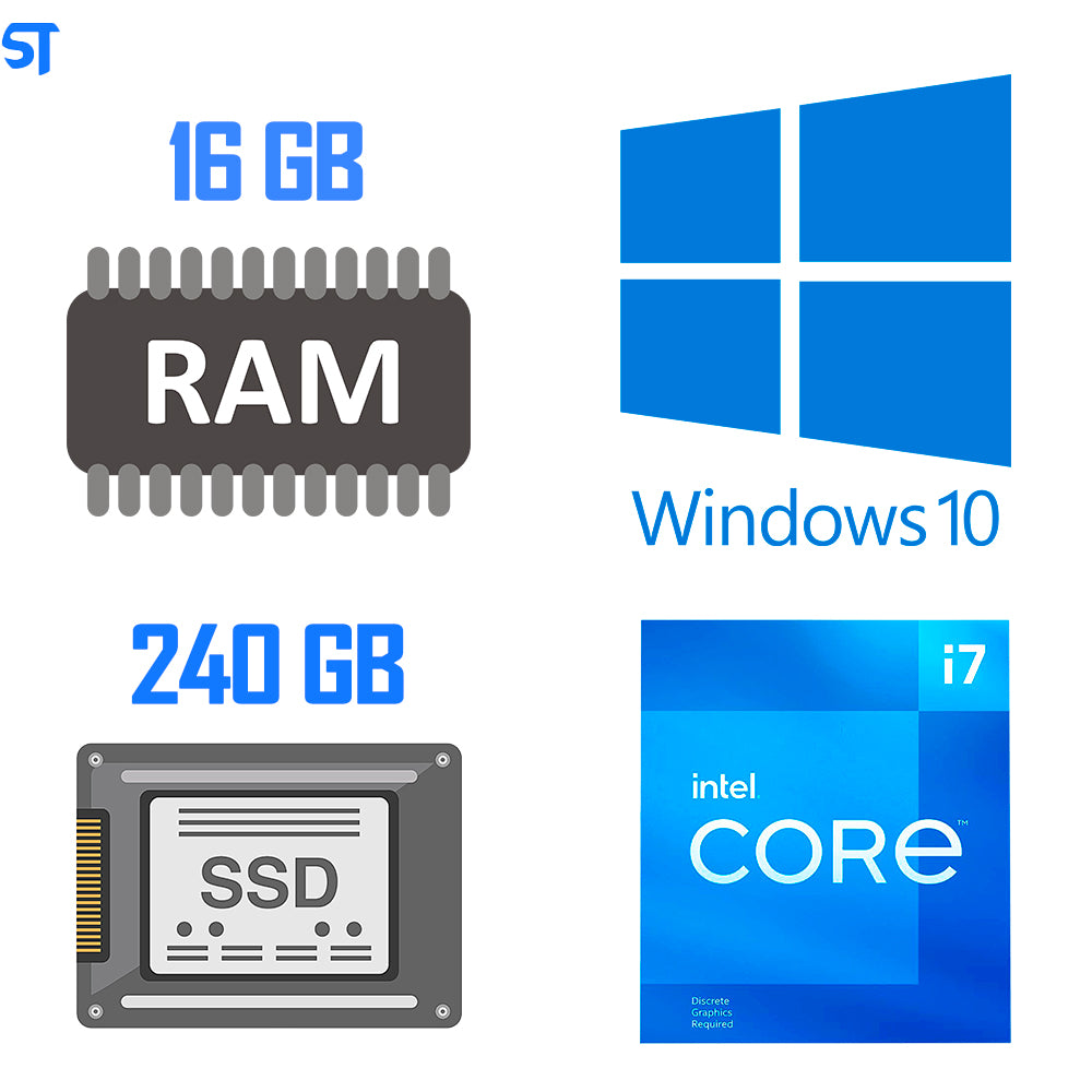 Computador Intel Core i7 3770- Memória Ram 16GB- HD SSD 240GB - Windows 10 - Mouse Pad de Brind