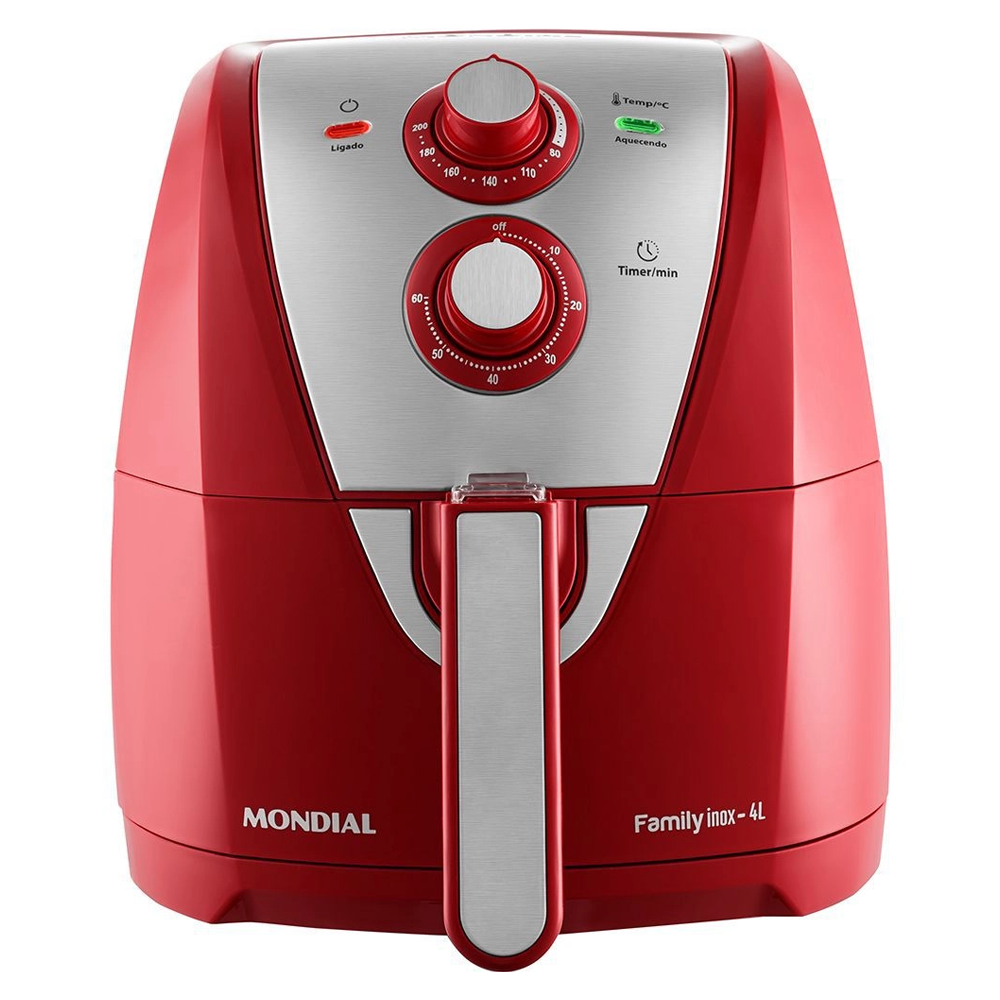 Fritadeira Elétrica Air Fryer Mondial AFN-40-RI 4L Inox/Vermelha - 220V