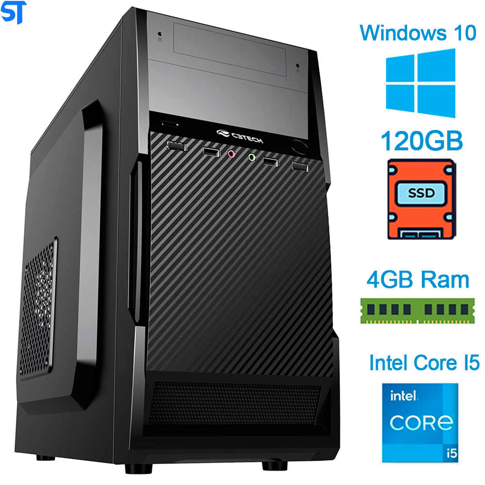 Computador Core i5 2500- HD SSD 120GB - Memória 4GB - Gab MT-25V2BK- Windows10