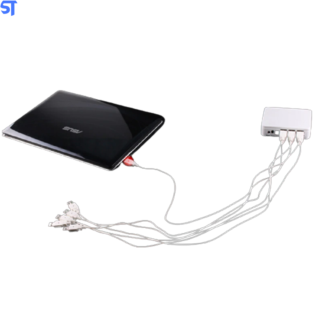 Sistema De Segurança Com 6 Portas USB Para Exposição De Notebook