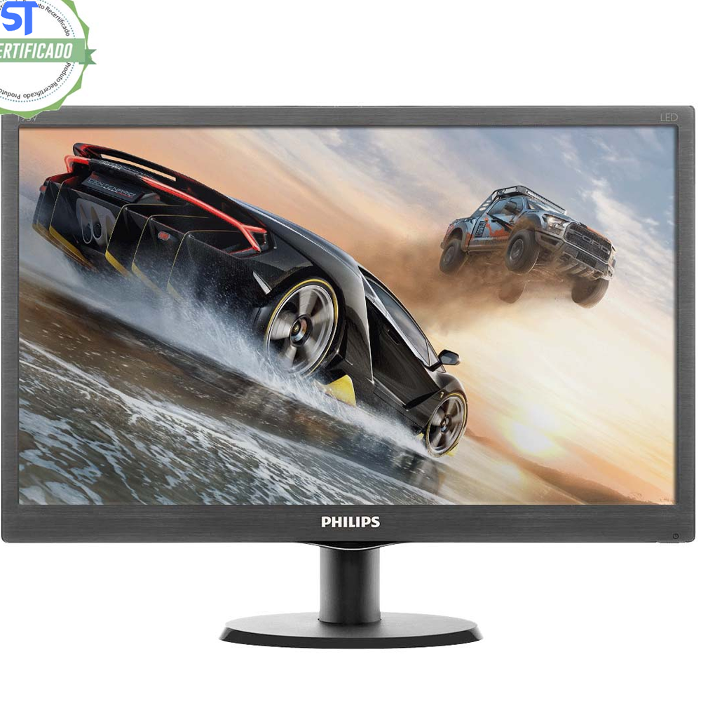 Monitor LED 18,5" Philips V Line  HDMI e Vga Widescreen 193V5LHSB2 Preto