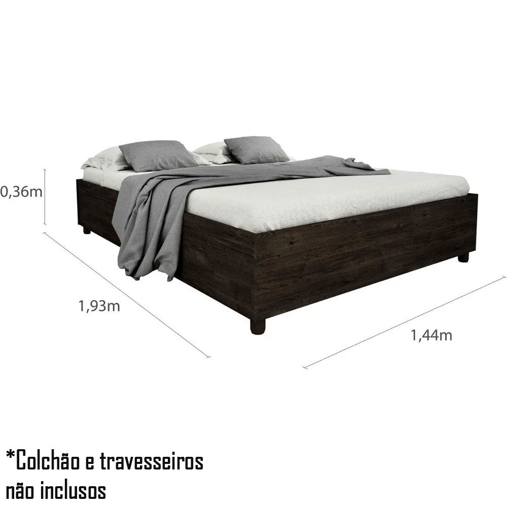 Cama Casal Mônaco Tcil Móveis Cumaru Rustic - Sem Colchão