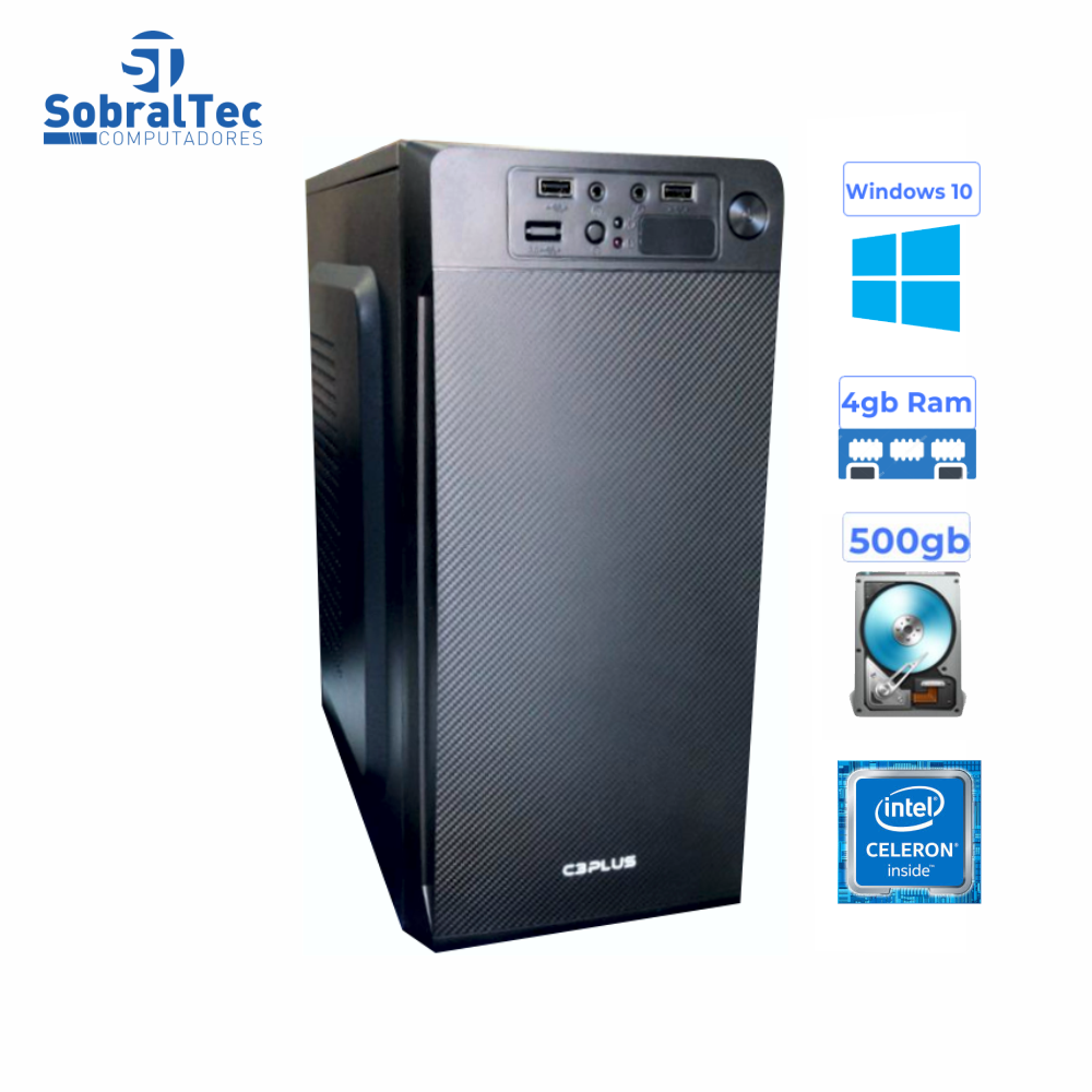 Computador Pentium Dual Core 2,9Ghz -HD SSD 128GB - Memória Ram 4GB- Gag. Micro- ATX MT-11BK C3Plus