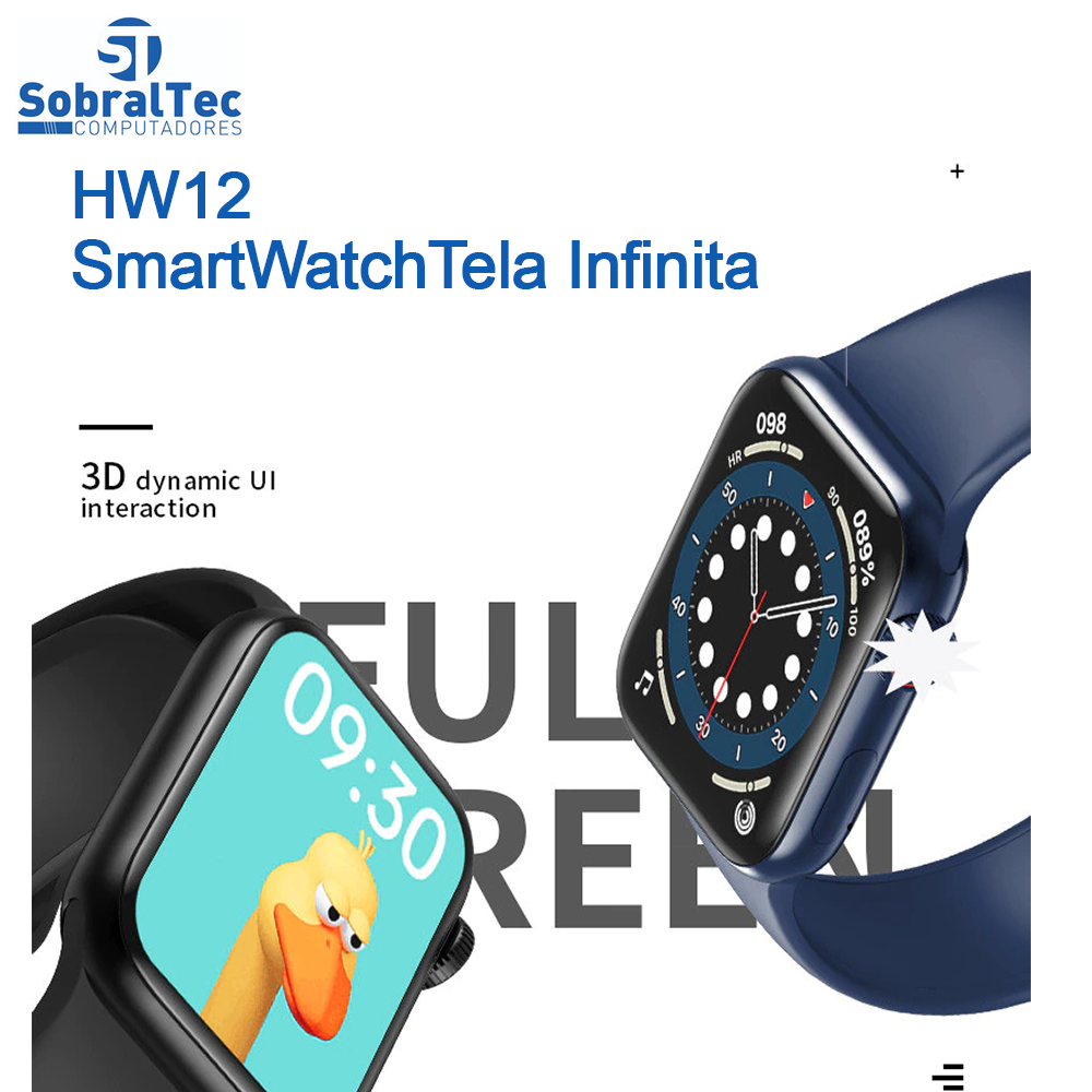 Relógio SmartWatch HW16 Azul 44mm Tela Infinita Com Sensor Cardíaco