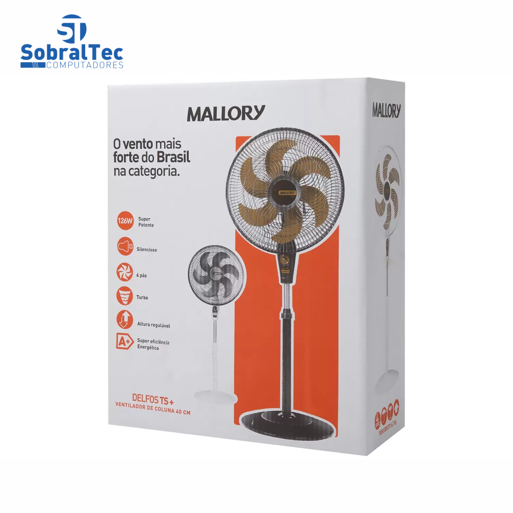 Ventilador De Coluna Mallory Delfos TS+ 40cm 3 Velocidades