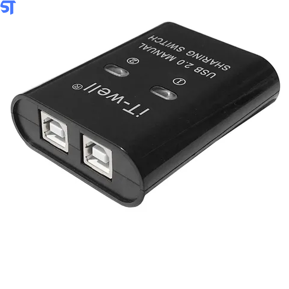 Kvm It-well para Impressora  2 Em 1 Conversor Hub de Comutação Kvm Manual de 2 Portas