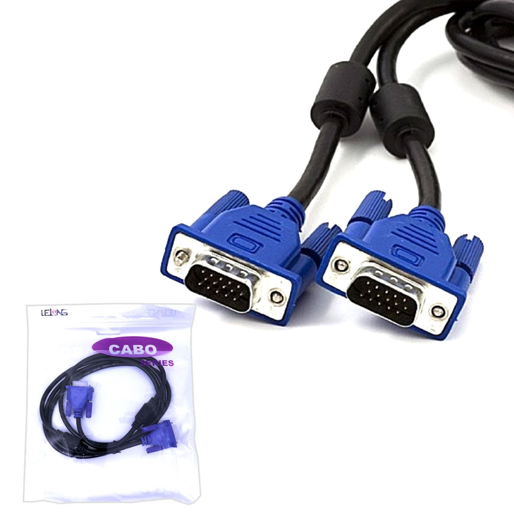 Cabo Vga Para Monitor 1,8 Metros Com Filtro Lelong