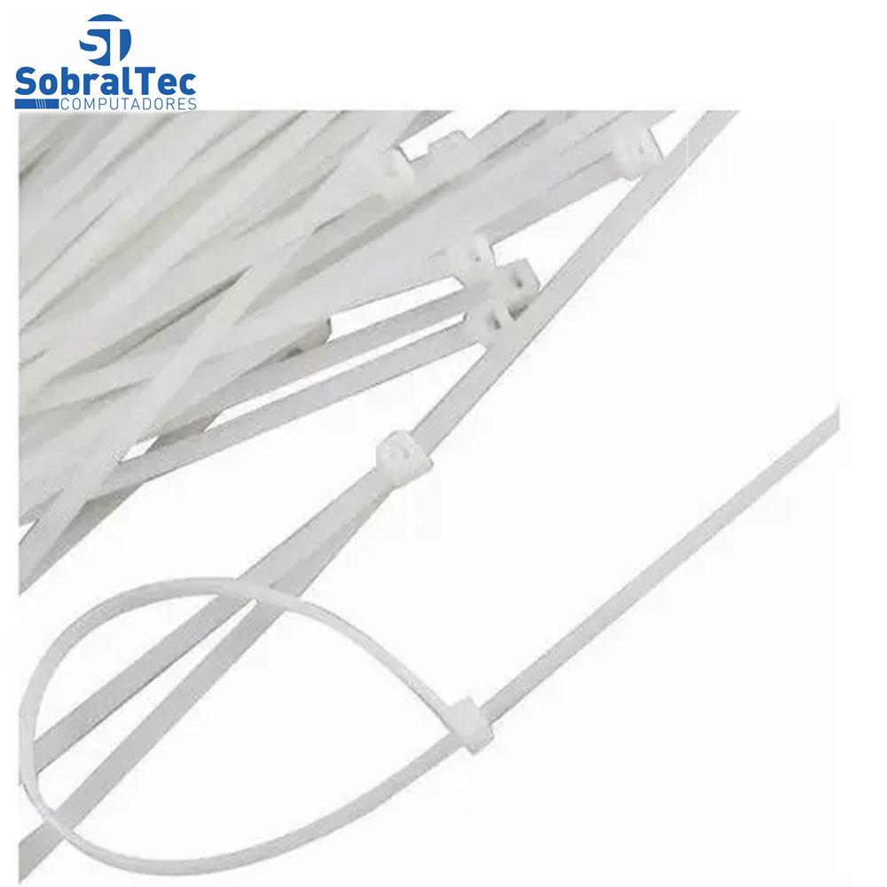 Abraçadeira De Nylon 4, 8 X 250 Mm Com 100 Peças Branca